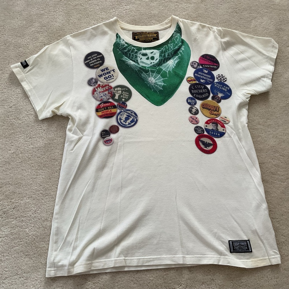Neighborhood White and Green Graphic Tee